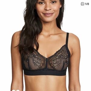 SPANX Spotlight Black Floral Lace Bralette XL